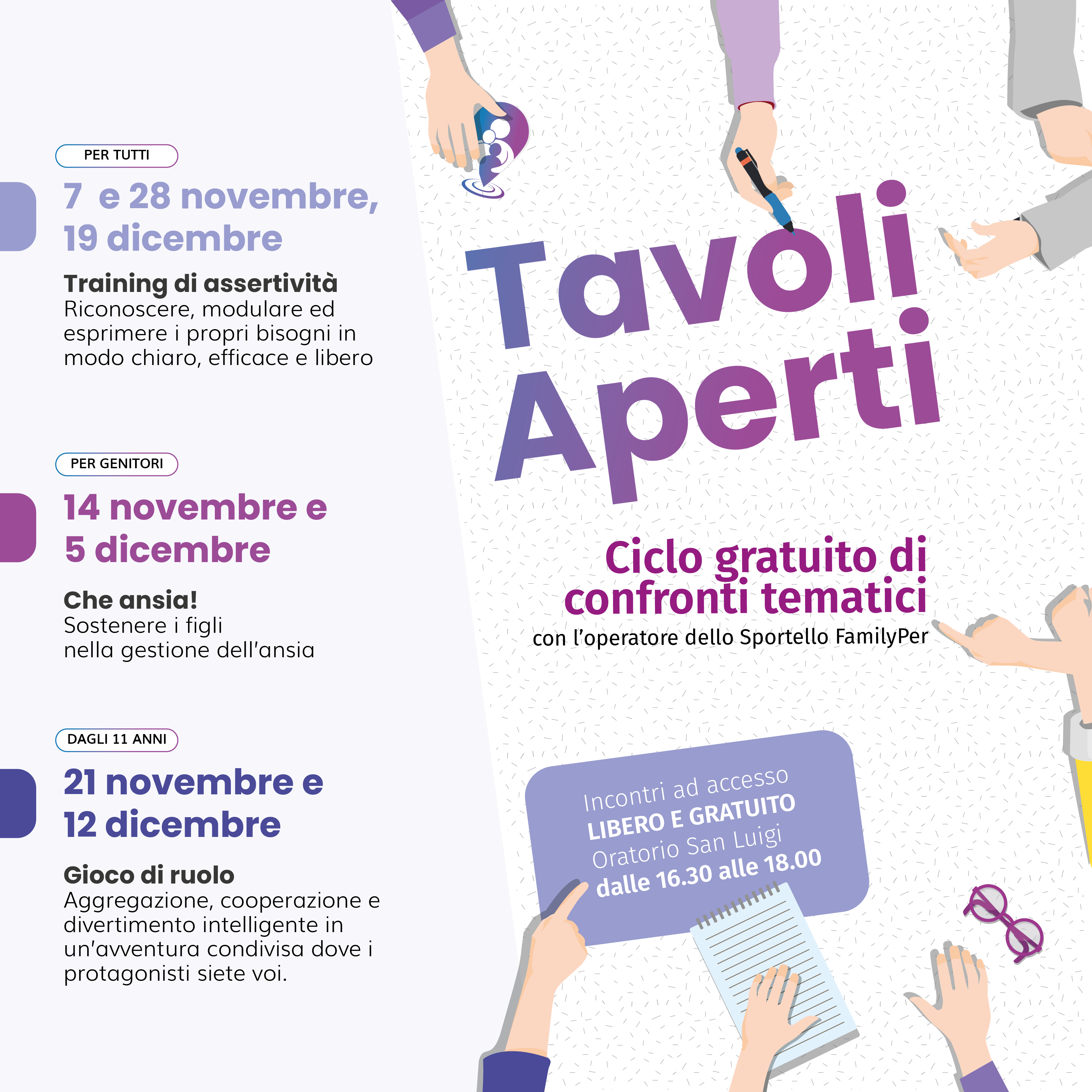 Tavoli Aperti: ciclo di confronti tematici 